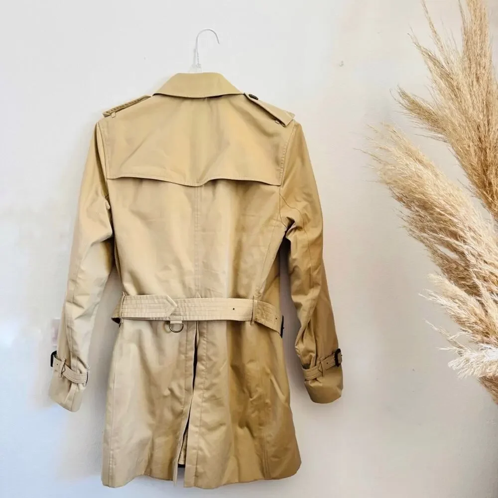 BURBERRY Heritage Khaki Tan Sandringham Trench Coat Rare Button Belt Coat M 46 - Picture 6 of 16